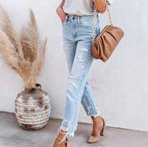 Vici Flying Monkey Black Label Statement High Rise Distressed Denim Jean NEW